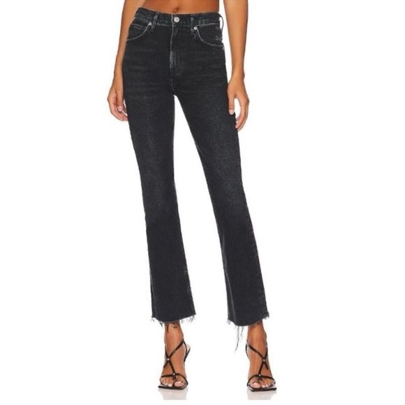 Citizens Of Humanity Isola Black Cropped Ankle length Jeans - Picture 1 of 12